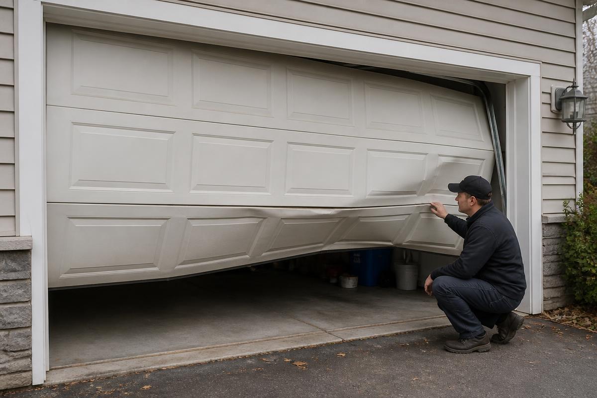 Crashed garage door service in Tega Cay, SC
